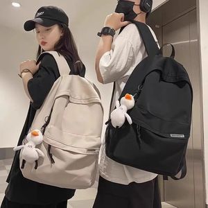 Simple Large Capacity <b>Backpack</b> 18 In Black Unisex Student Travel <b>School</b> Bag With Letter Pattern And Interior Compartment - Product Image 4