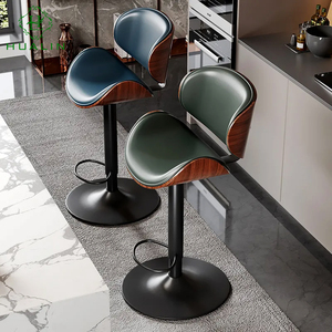 Sgabelli da Bar/Caffè in Stile Retrò HUALIN, Sgabelli Alti in Legno Massello - Product Image 1