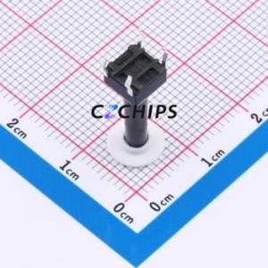 TSA06131-185B332CA-006E Tactile Switch Through hole-4P,6.1x6.1mm Switch Single Pole Single Throw Round Button 1.8N 6.1mm - Product Image 2