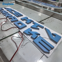 Enseignes publicitaires extérieures en acrylique 3D rétroéclairées par LED, alimentées par transformateur, pour bureaux, commerces de détail, résistantes à l'eau et écologiques