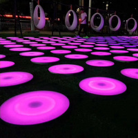 Lumière LED circulaire portable colorée, brique lumineuse LED 3D numérique, piste de danse sensible pour discothèque, scène