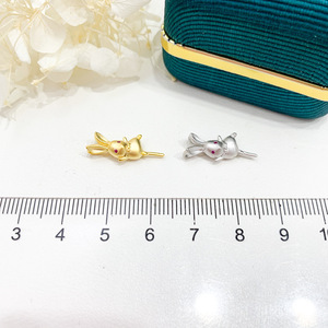 Colgante de Plata S925, Accesorios de Perlas DIY, Estilo Conejo, Soporte Vacío para Collar con Cuentas Planas de 7-9mm, Collares de Moda 30940 - Product Image 2
