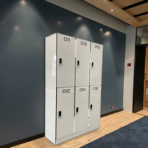 Casiers de salle de sport commerciaux avec serrure électronique, en stratifié compact HPL, assemblés, ignifuges, étanches, 4 compartiments, certifiés CE - Product Image 5