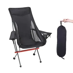 Outdoor Aluminum Ultralight Compact Portable Moon Beach Folding Chairs with Carry Bag and Headrest