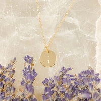 Dernier design d'usine Logo personnalisé Collier à pendentif en or 18 ct Collier à disque en acier inoxydable estampillé symbole point-virgule en or