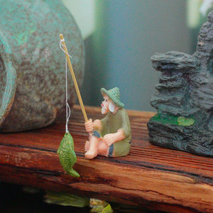 Mayorista PVC Plástico Personaje Pescador Pesca Hombre <span class=keywords><strong>Acuario</strong></span> Pecera Maceta Decorativa Jardinería Decoración - Product Image 3