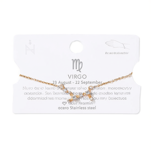Bracciale in acciaio inossidabile con diamanti Virgo per donna, gioielli alla moda - Product Image 1
