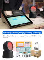 Pemindai Barcode Desktop USB Omnidirectional DP8210 Supermarket Auto Sense 1D 2D Pembaca Kode QR Digunakan untuk Data Matrix yang Sangat Baik