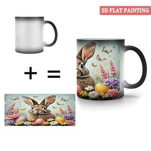 Mug magique en céramique 11oz noir givré, tasse à boire changeant de couleur à la chaleur, usage quotidien - Product Image 4