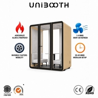Cabina de Reuniones Móvil Insonorizada Moderna UNIBOOTH, Cabina Telefónica, Módulo de Oficina de Instalación Rápida, Marco de Aluminio de Precisión para el Hogar