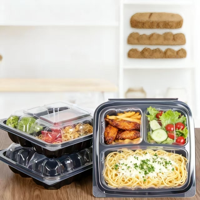Custom Logo Printed Disposable Microwaveable Clear Pp Plastic Fast Food Storage Meal Prep Takeout Containers For Restaurant