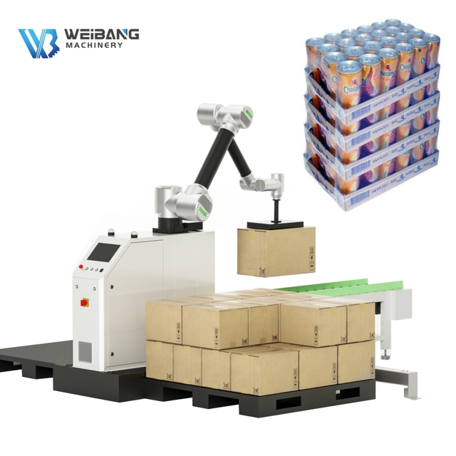 Automatic Robot 35kg Palletizer Robot Arm Handling Various Water Mineral Water Carton Stacking Pallet Machine Cobot