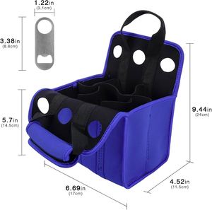 Wholesale 6 Pack Durable Neoprene Beer Bottler Holder Cooler Tote Bag for Carrying and Storing Beer Cans - Product Image 2