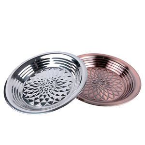 โรงงานหลายขนาดสแตนเลสร้านอาหารรอบถาดเสิร์ฟอาหารขนาดใหญ่จานอาหารค่ำ - Product Image 1