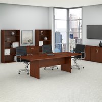 Table de conférence pour 6-8 personnes avec base en bois Bureau de conférence de 8 pieds en forme de bateau pour salles de réunion et de formation