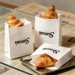 Sacs à pain en papier kraft avec logo personnalisé - Emballage alimentaire écologique pour biscuits/pâtisseries (imprimé, durable) - Product Image 3