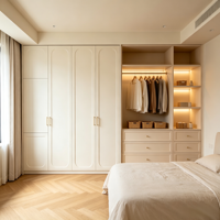 Armario Modular Moderno de Gran Capacidad, Vestidor Integrado con Estantes LED para Dormitorio de Apartamento o Villa de Lujo