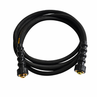 Tuyau de nettoyeur haute pression en caoutchouc noir avec fil d'acier fileté INTERFLEX M22-15mm |   1/4" ID, 3,5 mm d'épaisseur de paroi, 4000 PSI |   pour le lavage