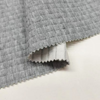 Nueva Tela Elástica de Punto Jacquard a Cuadros Pequeños, 91% Poliéster Reciclado, 9% Elastano, para Prendas Deportivas de Niñas