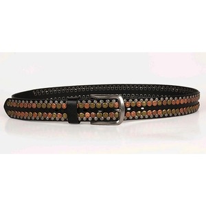 M651750YO Cinturón de <span class=keywords><strong>hombre</strong></span> estilo hip hop punk <span class=keywords><strong>con</strong></span> remaches redondos de cuero genuino, cinturón de mezclilla <span class=keywords><strong>para</strong></span> <span class=keywords><strong>hombre</strong></span> <span class=keywords><strong>con</strong></span> tachuelas de <span class=keywords><strong>diamantes</strong></span>. - Product Image 4
