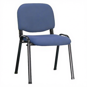 Chaise empilable durable en tissu noir avec structure métallique ergonomique moderne <span class=keywords><strong>pour</strong></span> bureau scolaire, chaise de réception <span class=keywords><strong>pour</strong></span> salle de formation, certifiée CE - Product Image 2
