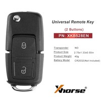 XHORSE XKB528EN B5 Style 2 boutons clé pliante clé de voiture à distance universelle de deuxième génération