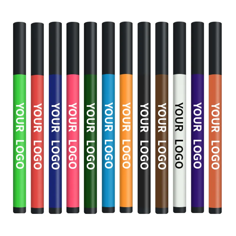 Pabrik grosir baru 12 warna matte eyeliner disesuaikan dengan logo Anda tahan air tahan lama eyeliner pensil matte