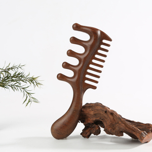<span class=keywords><strong>Pettine</strong></span> massaggiante a doppia faccia in legno di sandalo dorato per alleviare lo stress, con punti di agopuntura Gua Sha per il meridiano, bestseller 2026 - Product Image 4
