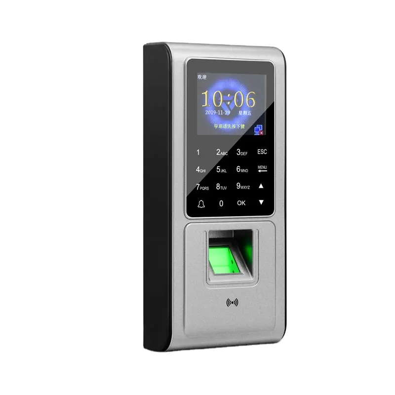 F6 दरवाजा अभिगम नियंत्रण आरएफआईडी कार्ड पासवर्ड फिंगरप्रिंट बॉयोमीट्रिक उपस्थिति रिकॉर्डिंग मशीन के साथ 2.4 TFT रंग प्रदर्शन