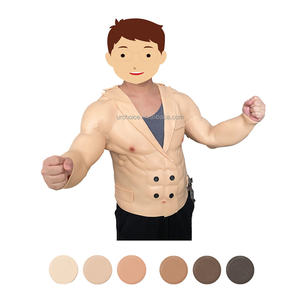 Accesorios de Cosplay populares, <span class=keywords><strong>trajes</strong></span> musculares de silicona, vientre falso, paquete de seis músculos de simulación de estómago masculino con brazo para <span class=keywords><strong>hombre</strong></span>, abrigo Macho - Product Image 1