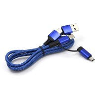Cable de Carga Multifuncional 4 en 1 con Certificación CE, RoHS y Reach, Venta al por Mayor de Fábrica, Carga Rápida PD de 27W+60W, Doble Tipo-C, Revestimiento de Nailon