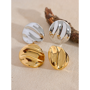 Boucles <span class=keywords><strong>d</strong></span>'oreilles clous géométriques rondes brillantes en acier inoxydable 316L JINYOU 973, anti-allergiques, métal simple, bijoux quotidiens - Product Image 6