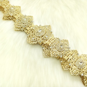 <span class=keywords><strong>Ceinture</strong></span> marocaine en cristal R à longueur réglable pour femmes bijoux de mariage algérien <span class=keywords><strong>Caftan</strong></span> chaîne en métal pour vêtements de mariée - Product Image 2