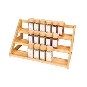 Organizador de especias de bambú para encimera, estante moderno de varios niveles para especias de cocina y almacenamiento de vajilla - Product Image 1