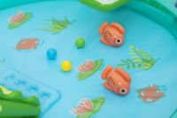 Bestway 53166 Crocodile Cove Pusat Permainan Air Tiup & Kolam Renang Anak dengan PVC Ramah Lingkungan Kapasitas 210L 2.24m X 1.81m X 72cm