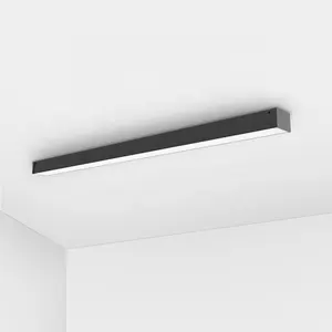 Seamless Linkable Black Fixture High Effect 4ft 8ft CRI80 3CCT Led Linear Light For Office Building