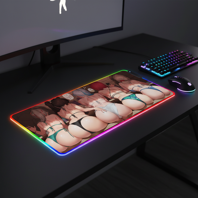 Genshin Impact RGB Gaming Mouse Pad  Lighting Modes Big LED Desk Mat for Gamers Anime  Abstinent Style Patterns