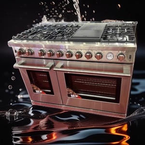 48-Inch Natural Gas <b>Range</b> With Oven Stainless Steel Freestanding Traditional Design - Product Image 1