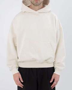 Wholesale Custom Blank High Quality French Terry Oversized Streetwear Heavyweight Fleece Cotton Pullover <b>Crop</b> <b>Top</b> <b>Men</b> Hoodie - Product Image 2