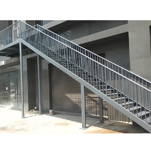 Escadas de parede exterior simples aço escada reta seguro antiderrapante personalizado escadas de aço inoxidável - Product Image 3