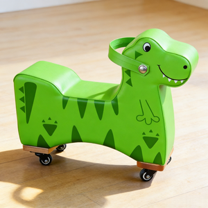Adorables animaux <span class=keywords><strong>à</strong></span> <span class=keywords><strong>bascule</strong></span> en forme de dinosaure, tigre, vache, cheval avec roues, ensemble d'animaux <span class=keywords><strong>à</strong></span> <span class=keywords><strong>bascule</strong></span> souples pour enfants, idéal pour les fêtes de crèche - Product Image 1