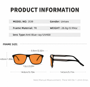 Sunray Retro Tortoise TR90 <b>Frame</b> CR39 Lens 80%-100% Anti Blue Light Glasses Women Men Lightweight Eye Protection Optical <b>Frames</b> - Product Image 3