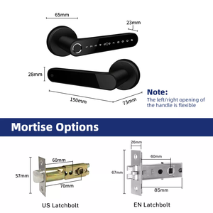 Serrure intelligente Liliwise avec poignée, empreinte digitale, code PIN, serrure de porte BLE WIFI avec clés mécaniques pour condo, Airbnb, appartement - Product Image 5