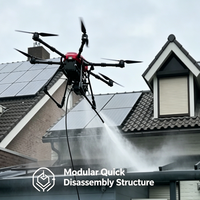 Drone de nettoyage de panneaux solaires Hoch, pulvérisation d'eau haute pression, UAV pliable et portable, sans échafaudage, pour le lavage des toits photovoltaïques