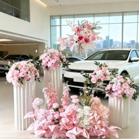 Composition florale artificielle au sol style européen pour réception de mariage, fête de fiançailles, toile de fond et décoration de remise de voiture