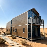 Maisonnette moderne de luxe, préfabriquée, portable, modulaire, en conteneur, pour une vie de villégiature.