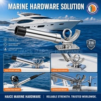 Support de canne à pêche pivotant en acier inoxydable 316 pour pont marin, rotation 2x12 pouces, réglable à 360° et 90°, accessoires pour bateaux, yachts et navires
