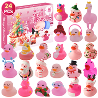 Canard en caoutchouc rose calendrier de l'avent canard en caoutchouc calendrier de l'avent 24 jours fête de noël faveurs noël canard en caoutchouc jouets de bain pour enfants