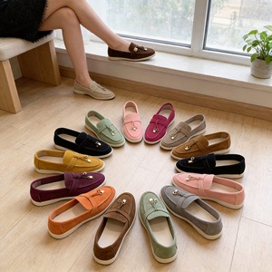 Mocassins Femme 2026 Nouveauté Été en Daim Grande Taille à Enfiler Plats Respirants Couleur Unie Style Européen et Américain - Product Image 1