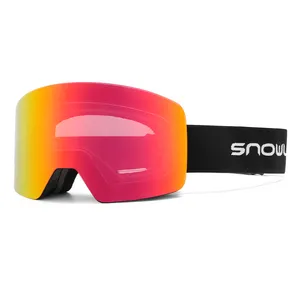 Çocuk kayak gözlükleri güvenlik göz koruması uv400 polarize lens manyetik TPU sofu çerçeve 3 katmanlı köpük ile mavi sarı pembe renk